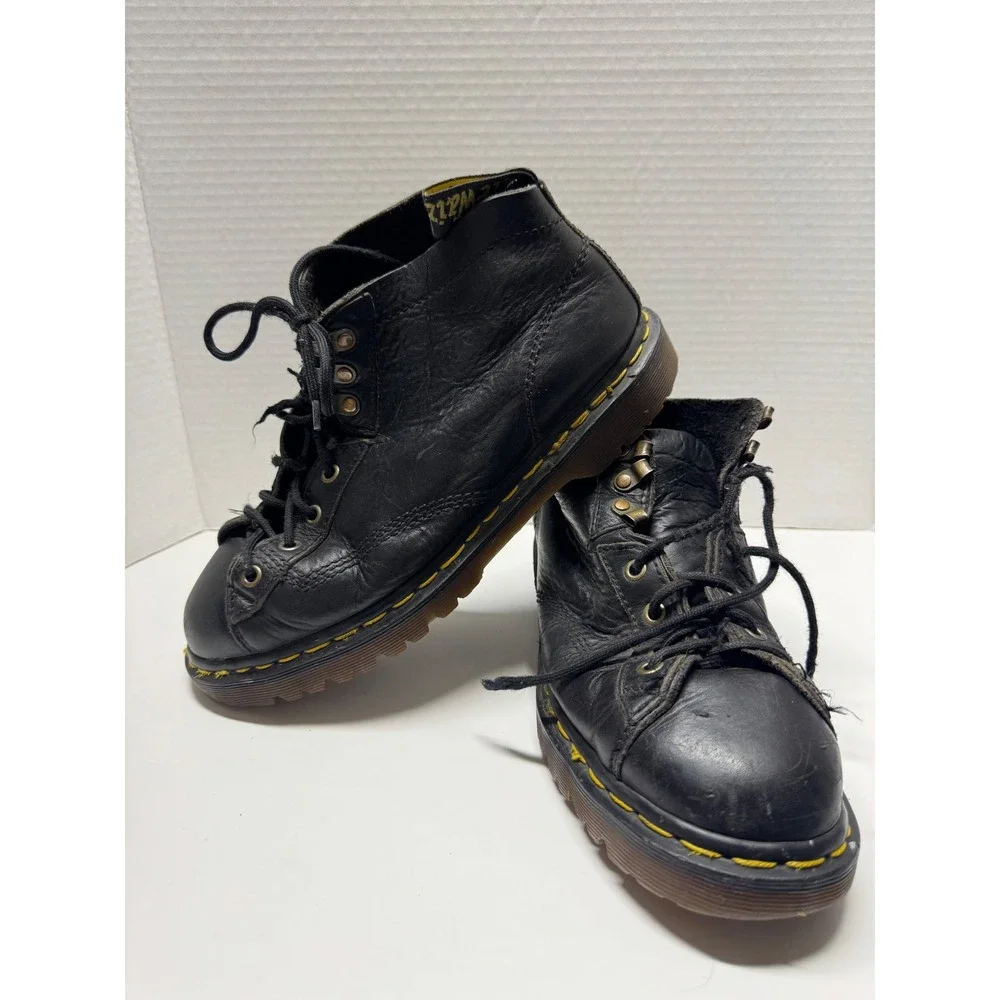 Dr. Martens 8088 Vintage Made in England Black Leather Monkey‎ Boots Mens 8